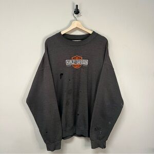 Vintage Distressed Harley Davidson Crewnwck